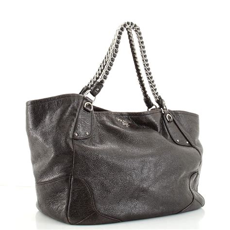 prada cervo|Prada Lux Chain Side Pocket Hobo Cervo Leather Large .